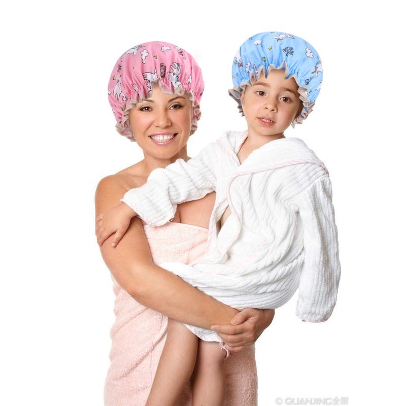 Tbestmax Unicorn Shower Caps for Long/Thick Hair  Cute Hair Cover for Women and Girl  Waterproof Bath Hat  Double Layer Bonnet - Image 5